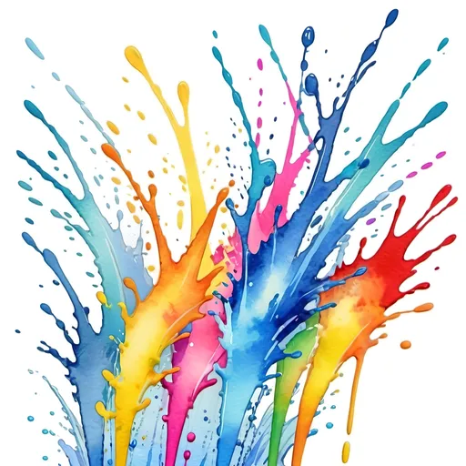 Prompt: Watercolor painting of joyful water splash, vibrant and energetic brush strokes, high quality, detailed expression, water splash, happy emotions, watercolor, energetic, vibrant, highres, detailed, joyful, artistic, watercolor painting, vivid colors, dynamic brush strokes, refreshing, lively
