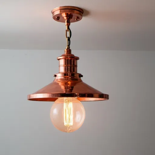 Prompt: e.g. a copper light fixture invention