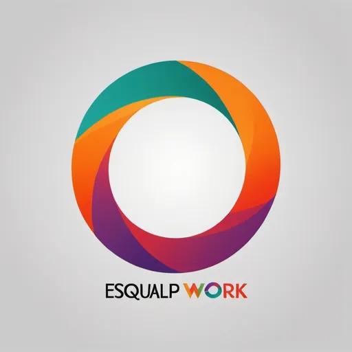 Prompt: Crea un Logo para EqualOPwork El logo podría incluir un símbolo que represente la igualdad y la diversidad, como un puente que une diferentes elementos, una red de conexiones Tonos como el azul, verde, naranja y morado podrían ser una buena opción. Además, se podría considerar el uso de gradientes o de colores complementarios para añadir profundidad y dinamismo al diseño.