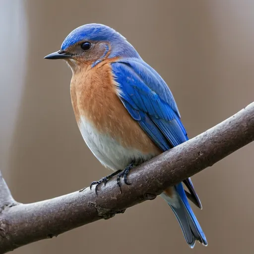 Prompt: A bluebird is sitting on a tree branch