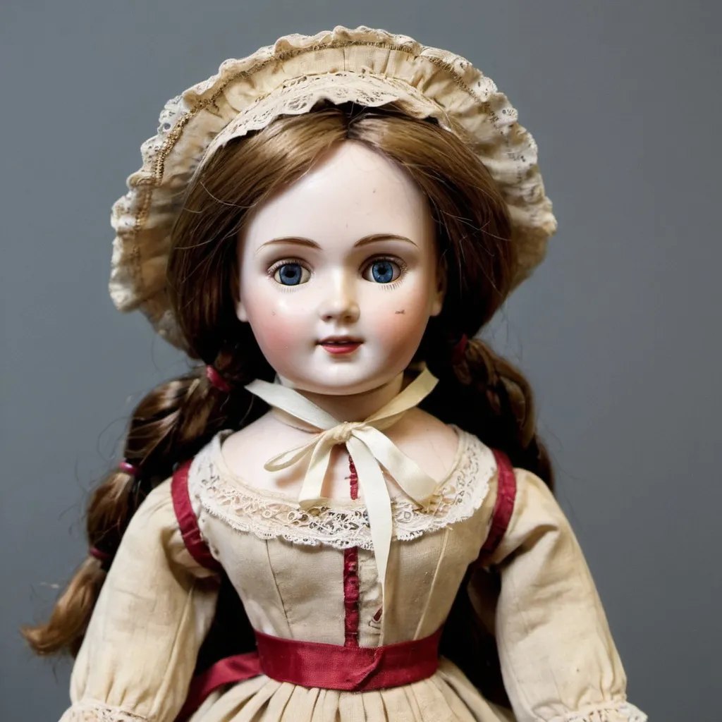 Prompt: An 1800s  girl doll 