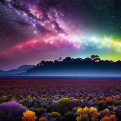 Prompt: iridescent colors. shimmer. Highly detailed. Cinematic. 3d. a majestic scene of twilight in the Australian outback. stars and crescent moon visible.
