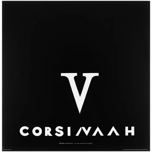 Prompt: a black and white photo of the word "CORSIVAAH" on a black background with a white border, Brassaï, romanesque, david rudnick, a poster