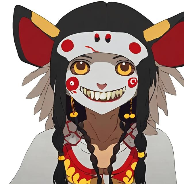 Prompt:  mononoke hime female smiling happy   (latina like girl)