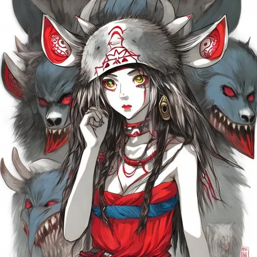 Prompt:  mononoke hime female 