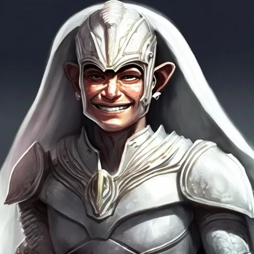 Prompt: realistic Oswaldo retarded shy smiling  (italian like man white skin) with full ancient alien like armor 