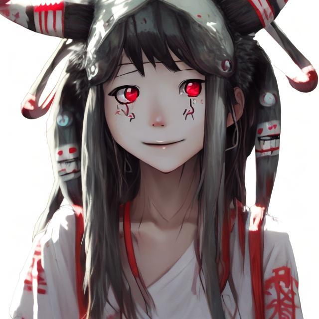 Prompt: realistic modern mononoke hime female shy smiling  (latina like girl) 