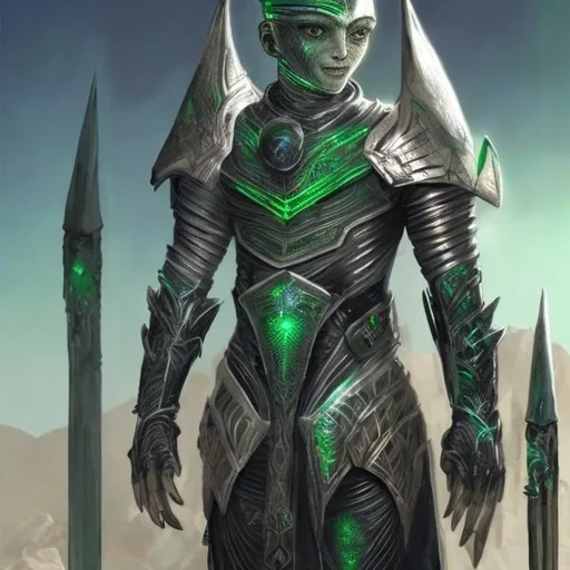 Prompt: realistic Oswaldo retarded shy smiling  (italian like man white skin) with full ancient egiptian futuristic alien like armor ( black and green colored) mid body 