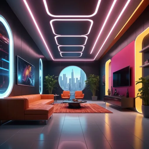 Prompt: (3D render), modern design, dynamic composition, sleek lines, vibrant colors, intricate details, lively atmosphere, futuristic elements, high depth HD, ambient lighting, cinematic quality, visually captivating, engaging perspective views.