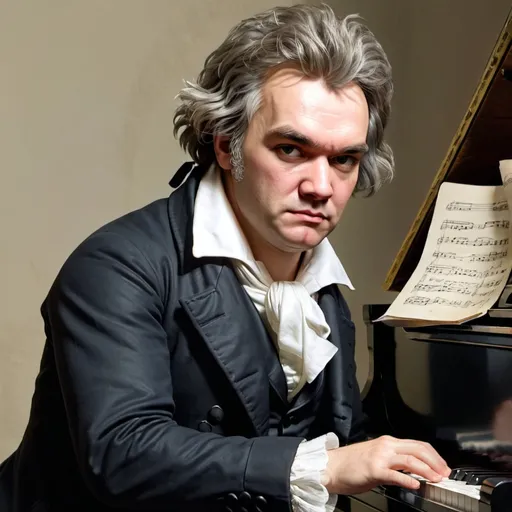 Prompt: When beethoven playing piano