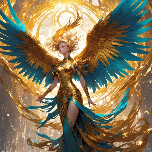 Prompt: <mymodel> beautiful, majestic golden phoenix