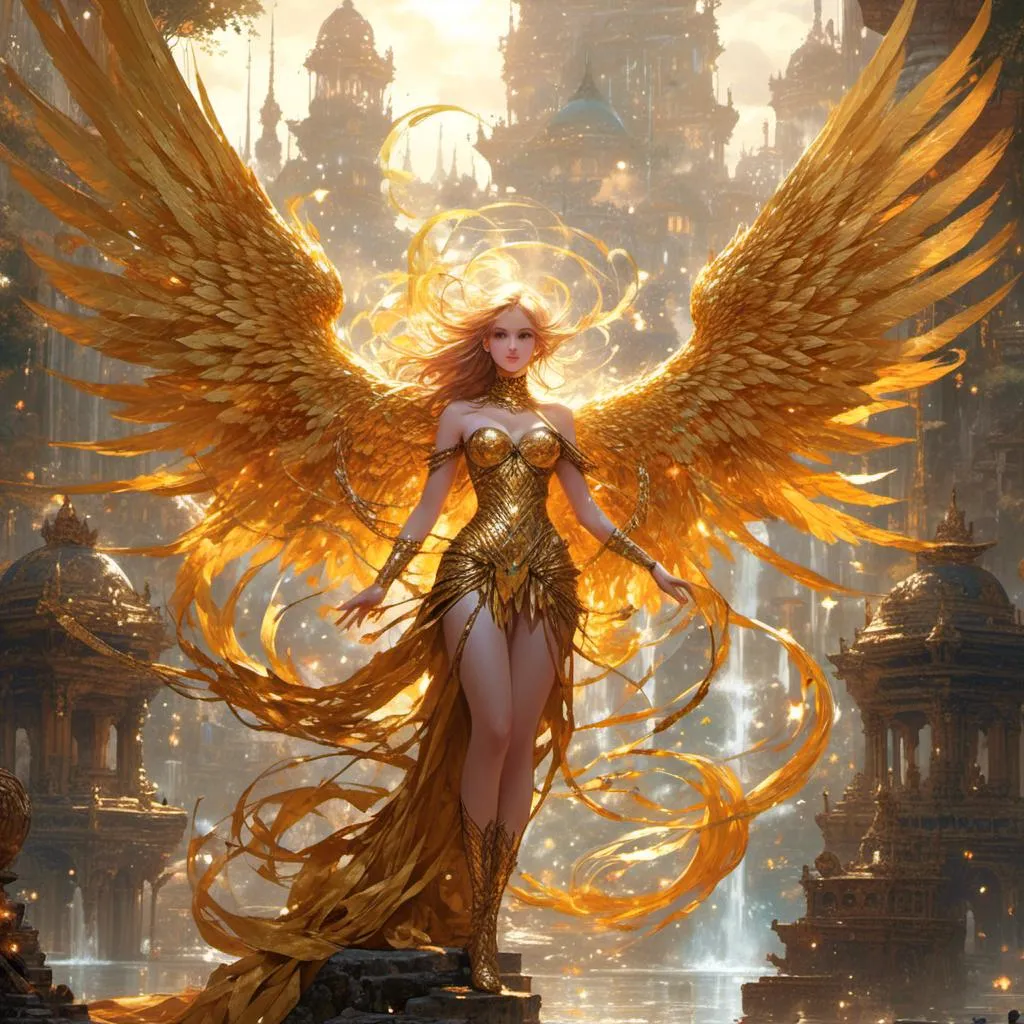 Prompt: <mymodel> beautiful, majestic golden phoenix