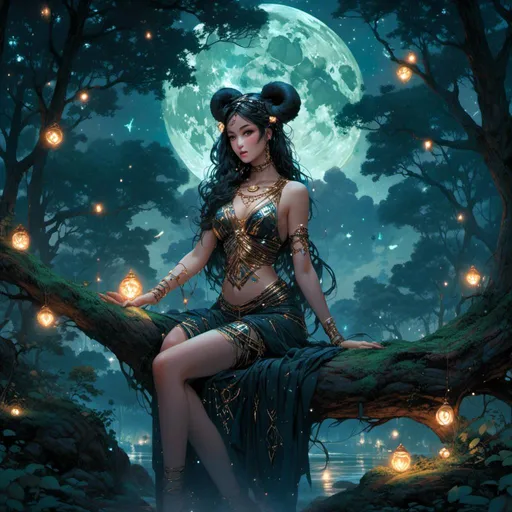 Prompt: <mymodel> beautiful greek goddess of pandas in the woods underneath the starry skies.