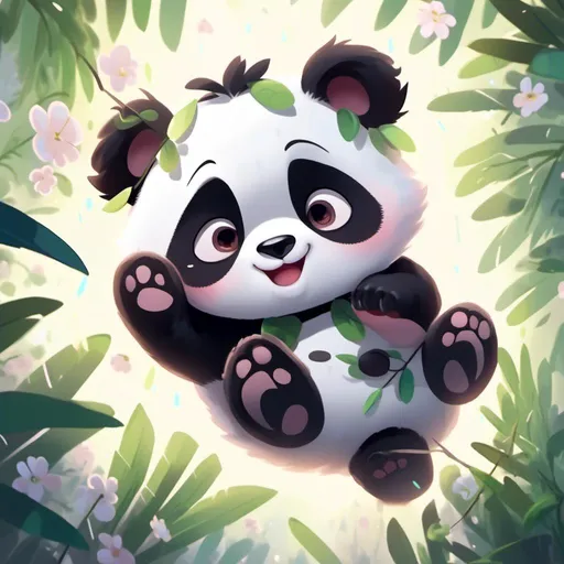 Prompt: <mymodel>Cute Panda paw print, digital art, playful and adorable, high quality, cartoon style, black and white, soft lighting, cute, playful, detailed fur, charming, endearing, digital painting, panda, paw print, best quality, highres, cartoon, black and white, adorable, soft lighting