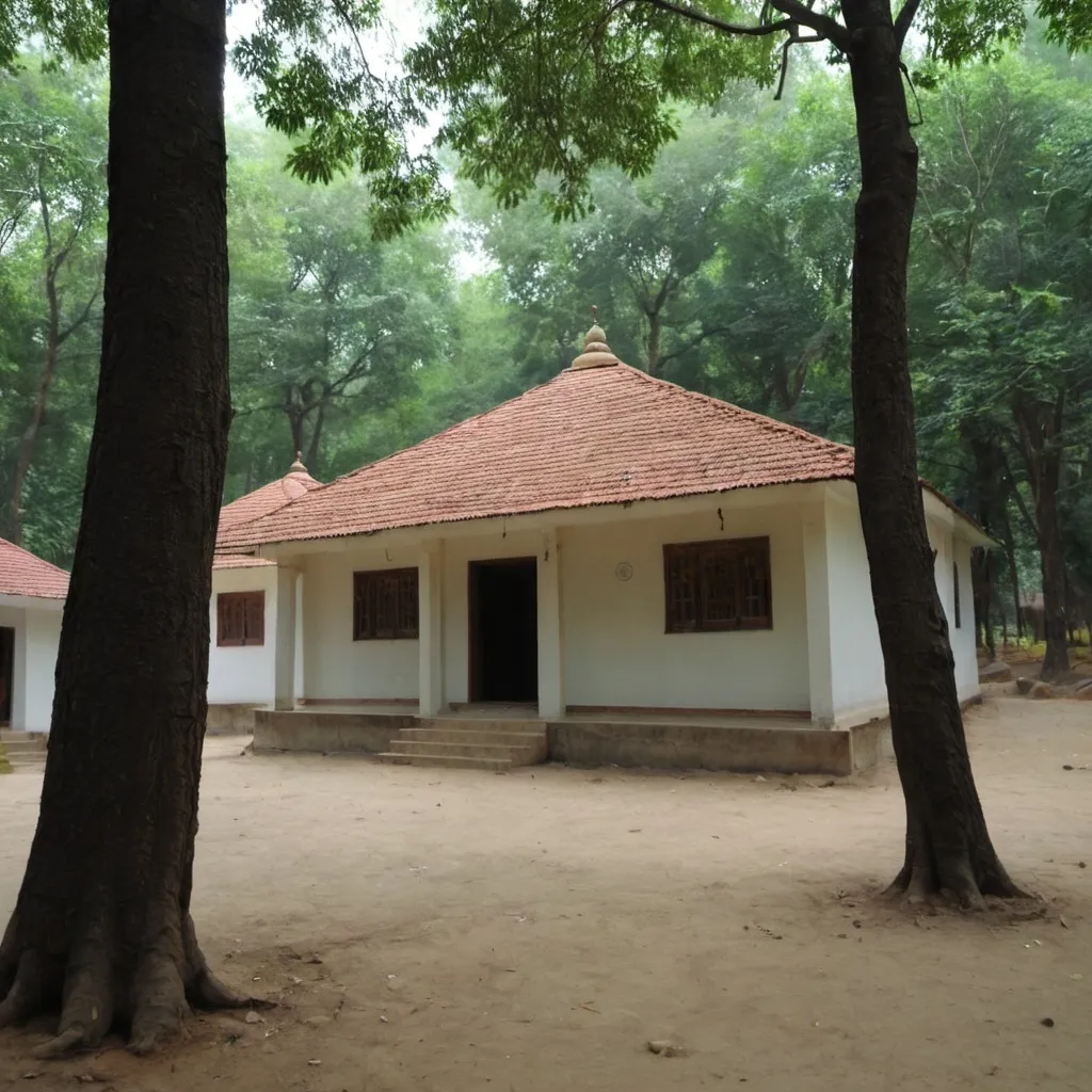 Prompt: A gurukul in forest