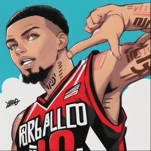 Prompt: portland trailblazer damian lillard in the style of GTA san andreas