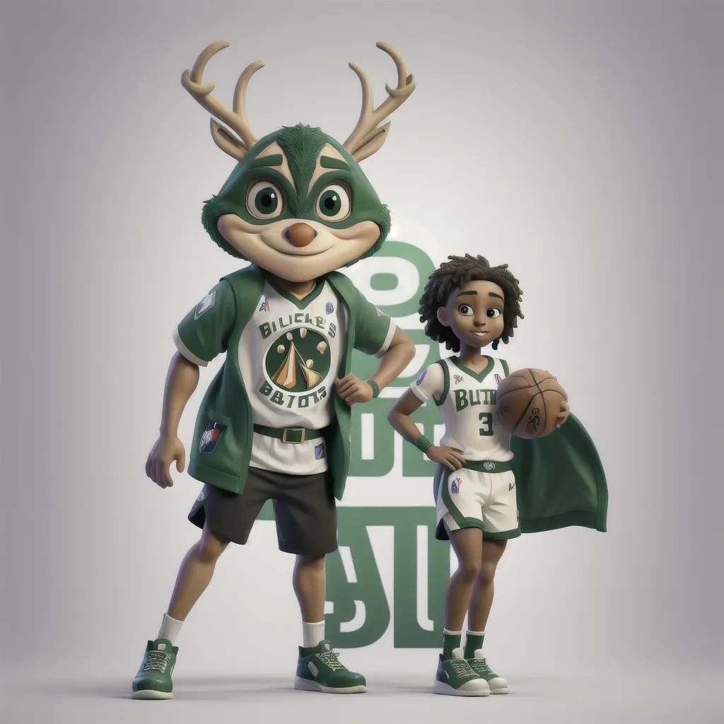 Prompt: NBA  milwaukee bucks logo 