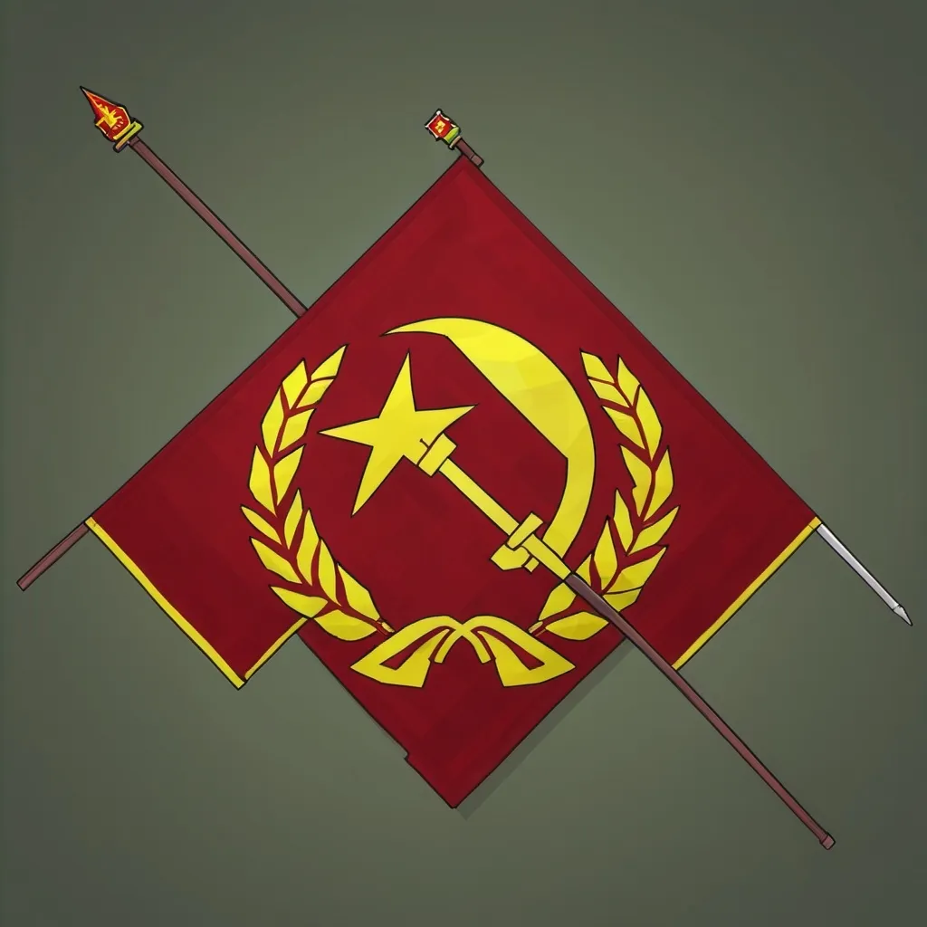 Prompt: A communist tevolution flag for the minecraft nether