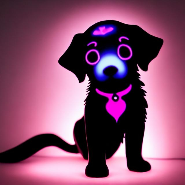 Prompt: a glowing black puppy  anime