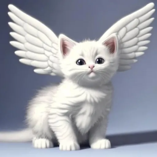 Prompt: a angel kitten that is white