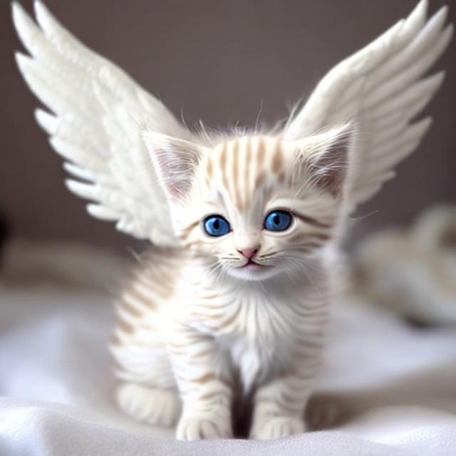 Prompt: a angel kitten that is white