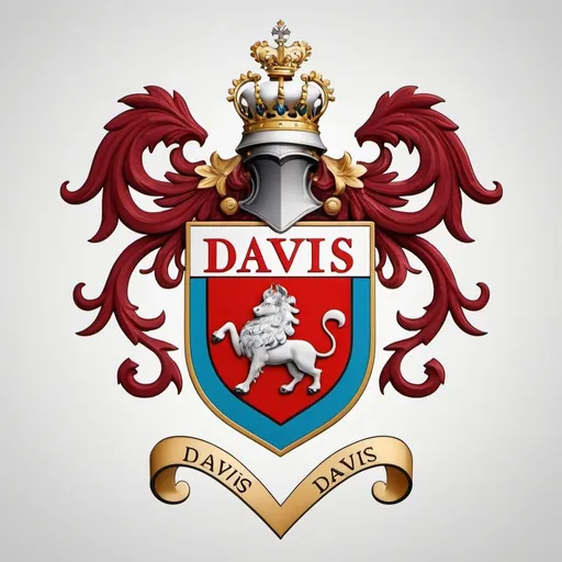 Prompt: The Davis family coat of arms updated with a modern look. Spelled davis