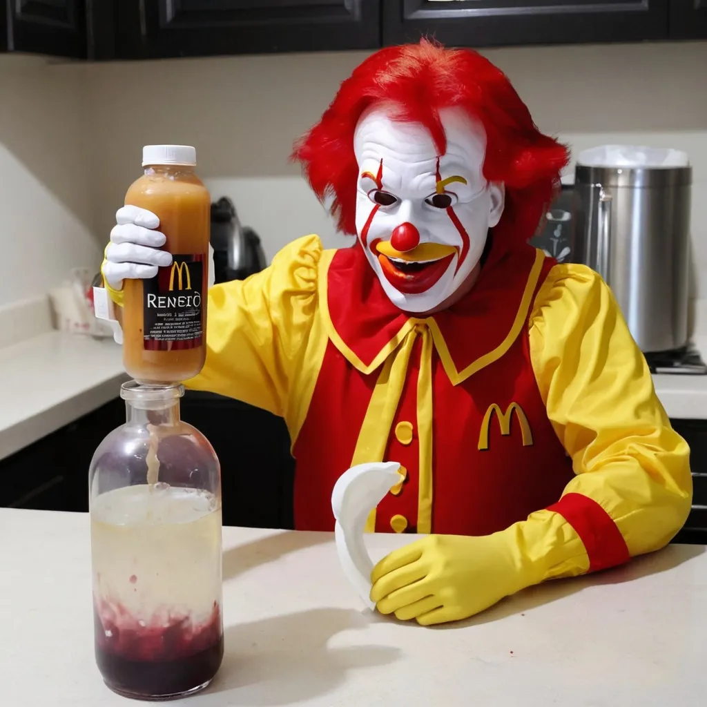 Prompt: ronald mcdonald potion at 3am (gone wrong)