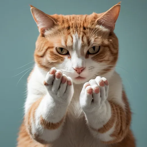 Prompt: silly cat rubbing its hands together as it plans to rob someone