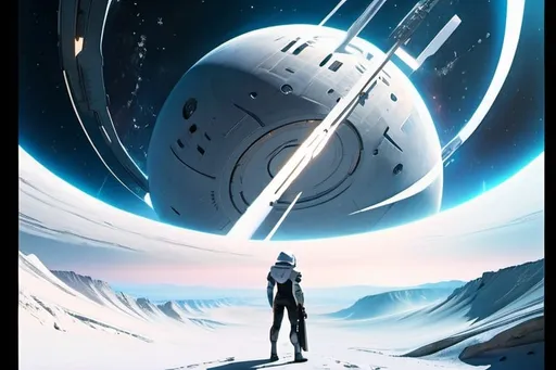 Prompt: a supermassive white version of a blachole in the middle of the vast space. starry space. beautiful scenery. ((cyberpunk style, utopian, sci-fi realism))