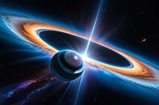 Prompt: Artist depiction of two celestial singularities, interstellar space, blackhole, whitehole, surreal, detailed cosmic clouds, intense gravitational pull, vibrant colors, deep space, celestial beauty, intricate patterns, high-resolution, digital art, cosmic art, surreal, vibrant colors, celestial lighting, 8K, UHD, crisp image quality, beautiful space photo, black hole, white version, white-blue-grayish stardust around them, consuming a star, dreamy, futuristic, highres, detailed, celestial, cosmic, ethereal, vibrant lighting, surrealistic