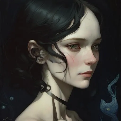 Prompt: Shadows intertwine, revealing hidden depths within the human psyche. detailed by artgerm, Esao Andrews, Arthur Rackham, Van Gogh, Catherine Abel, catrin welz-stein, Bernard Buffet, highly detailed oil painting, portrait of a beautiful person, art by Charlie Bowater, Atey Ghailan and Mike Mignola, Highly detailed oil painting, airbrush painting, hd. Gradient crossed colors, metallic Watercolors and ink. 3d, extremely detailed, super clear resolution, iridescent polished finish glow. art by water wash painting, color smoke brushes, steading, 