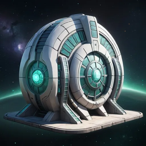 Prompt: generator a futuristic building icon for stellaris.