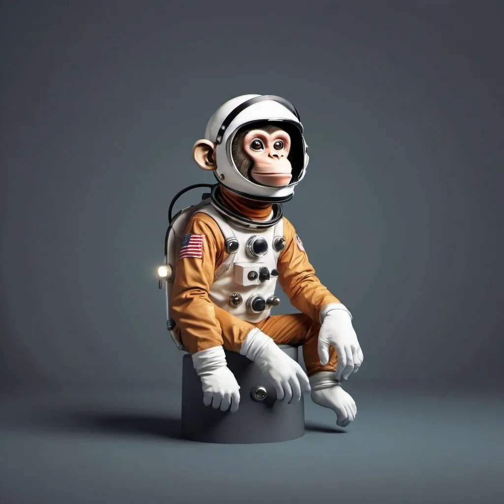 Prompt: monkey with space helmet cartoon





