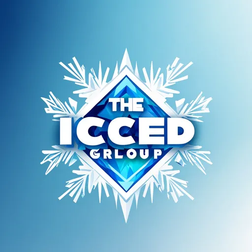 Prompt: Creative logo for "The Iced Group" on Roblox, incorporating icy elements and a modern aesthetic, cool color palette with shades of blue and white, sleek typography, symbols or icons that reflect a frozen theme, clean and professional design, ideal for appealing to the gaming community, HD quality, vibrant and dynamic composition.