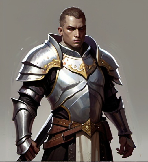 Prompt: Concept art paladin man with sword fantasy