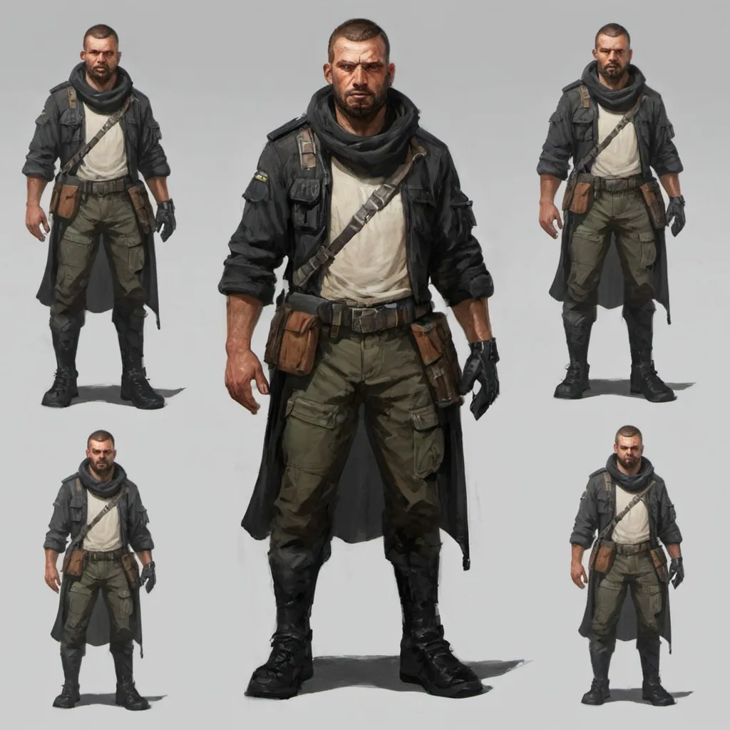 Prompt: Concept art mercenary man 