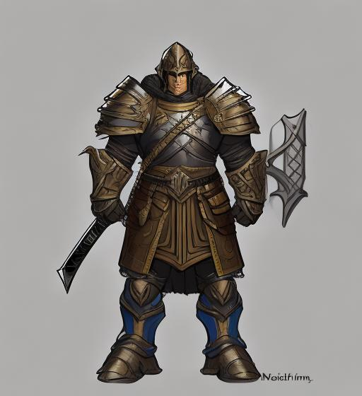 Prompt: Concept art paladin man with sword medieval style