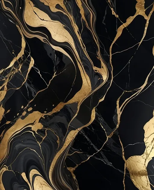 Prompt: black and gold smokey marble