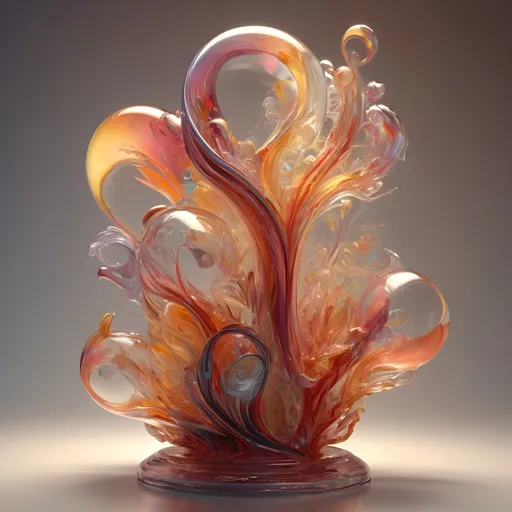 Prompt: (surrealism style), (detailed and vibrant transparent glass sculpture), intricate details, warm color scheme, colorful abstract background, dreamy atmosphere, fluid shapes, overlapping reflections, compelling textures, ethereal light, high contrast shades, ultra-detailed, 4K quality, whimsical design elements, captivating visual narrative. (surrealism style), (detailed and vibrant transparent glass sculpture), intricate details, warm color scheme, colorful abstract background, dreamy atmosphere, fluid shapes, overlapping reflections, compelling textures, ethereal light, high contrast shades, ultra-detailed, 4K quality, whimsical design elements, captivating visual narrative.