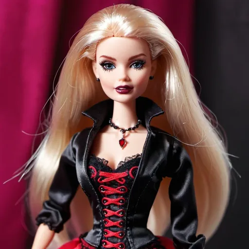 Prompt: A hot vampire Barbie doll.