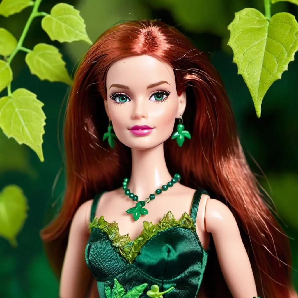 Prompt: Poison Ivy Barbie doll