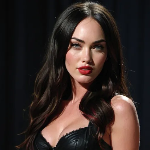 Prompt: Megan Fox as an edgy vampire 