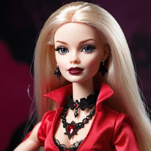 Prompt: A vampire Barbie doll