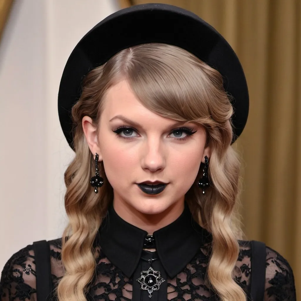 Prompt: Taylor Swift as a goth.