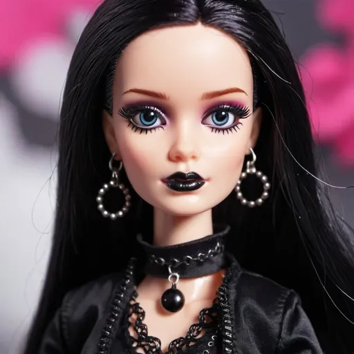 Prompt: A Barbie doll that is goth.