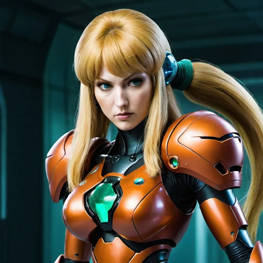 Prompt: Samus Aran as a super villain 