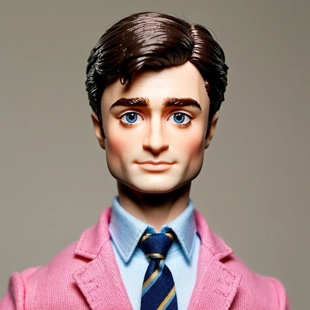 Prompt: Daniel Radcliffe as a Barbie doll