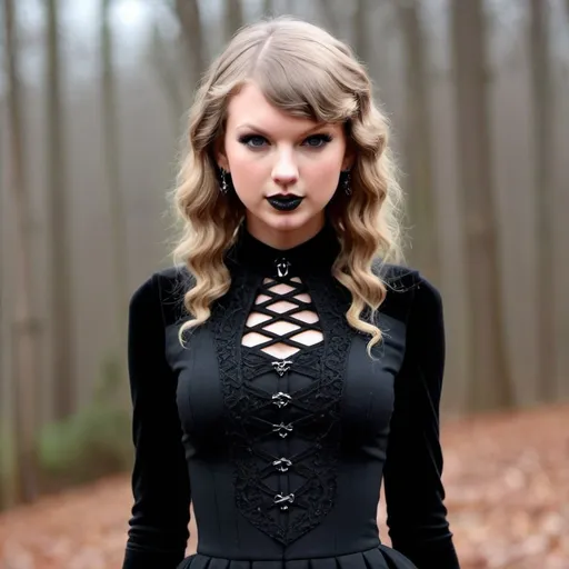 Prompt: Taylor Swift as a goth.