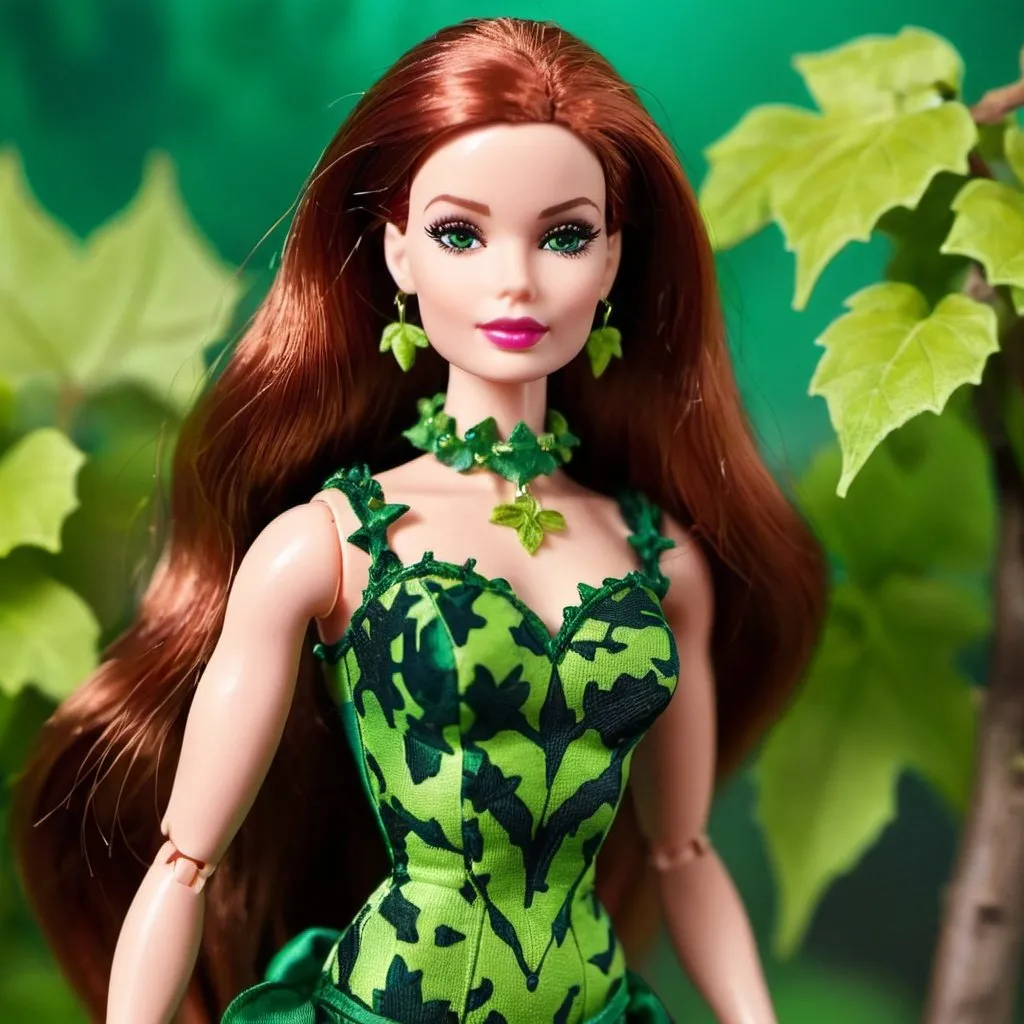 Prompt: Poison Ivy Barbie doll