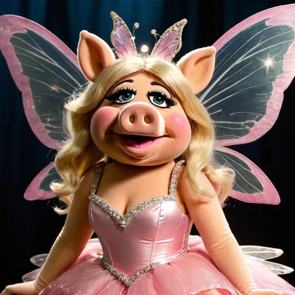 Prompt: Miss Piggy as a fairy